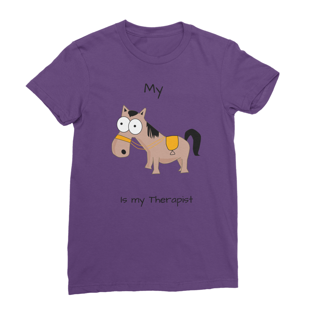 My Crazy Horse is My Therapist (Black) Classic Women's T-Shirt