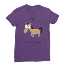 Load image into Gallery viewer, My Crazy Horse is My Therapist (Black) Classic Women&#39;s T-Shirt