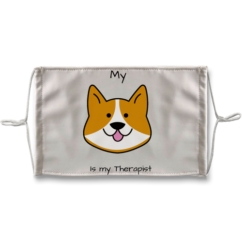 (Black) My Dog is my Therapist Sublimation Face Mask