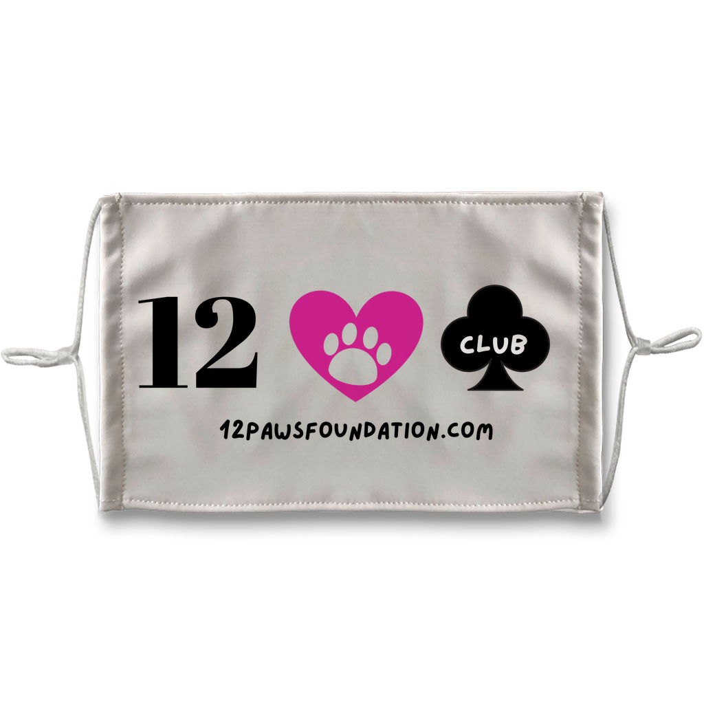 (Black Lettering) 12 Paws Club Sublimation Face Mask + 10 Replacement Filters