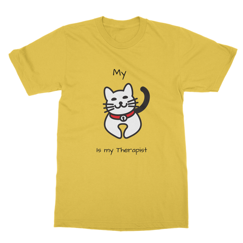 (Black) My Cat is My Therapist Classic Adult T-Shirt