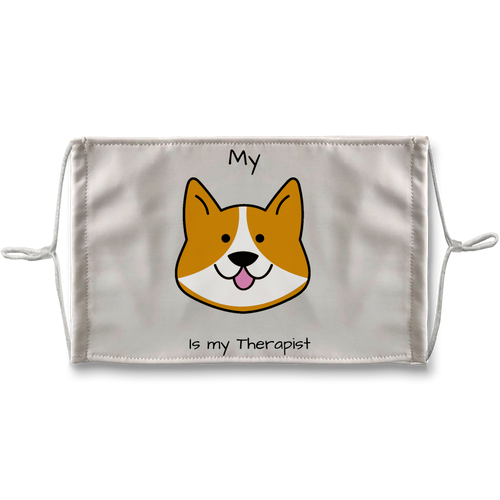 (Black) My Dog is my Therapist Sublimation Face Mask + 10 Replacement Filters