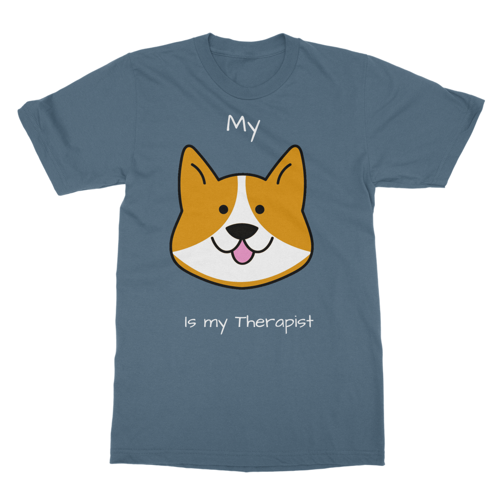 My Dog is My Therapist (White) Classic Adult T-Shirt