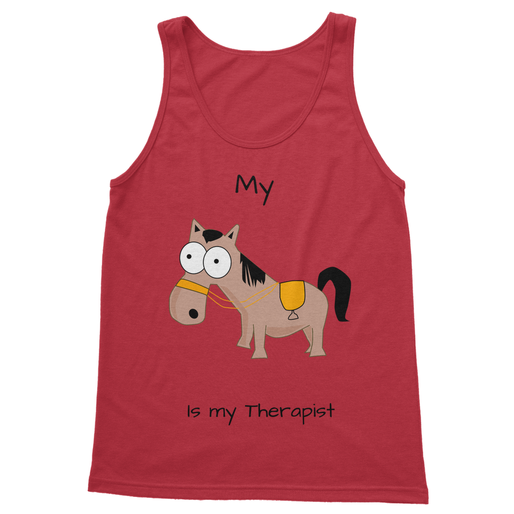 My Crazy Horse is My Therapist (Black) Classic Women's Tank Top