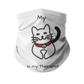 (Black) My Cat is My Therapist Sublimation Neck Gaiter