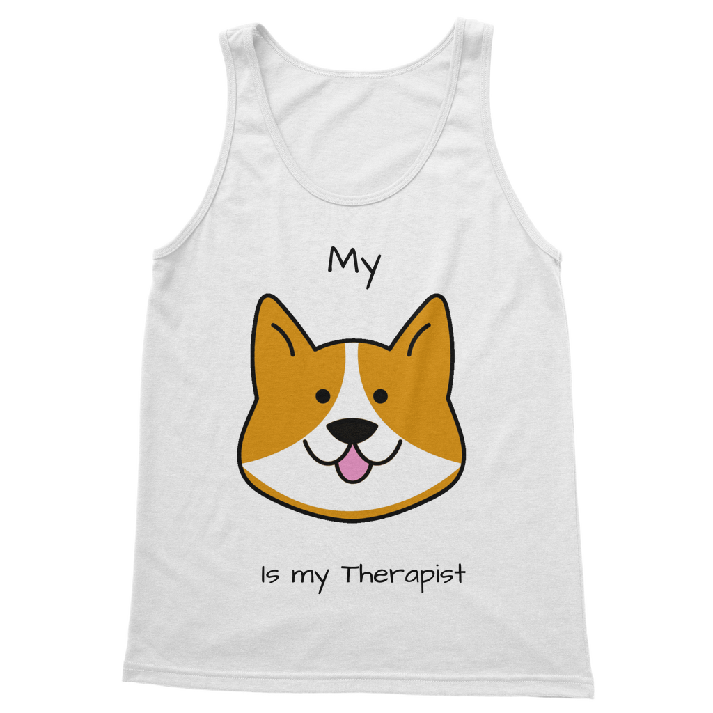 (Black) My Dog is my Therapist Classic Women's Tank Top