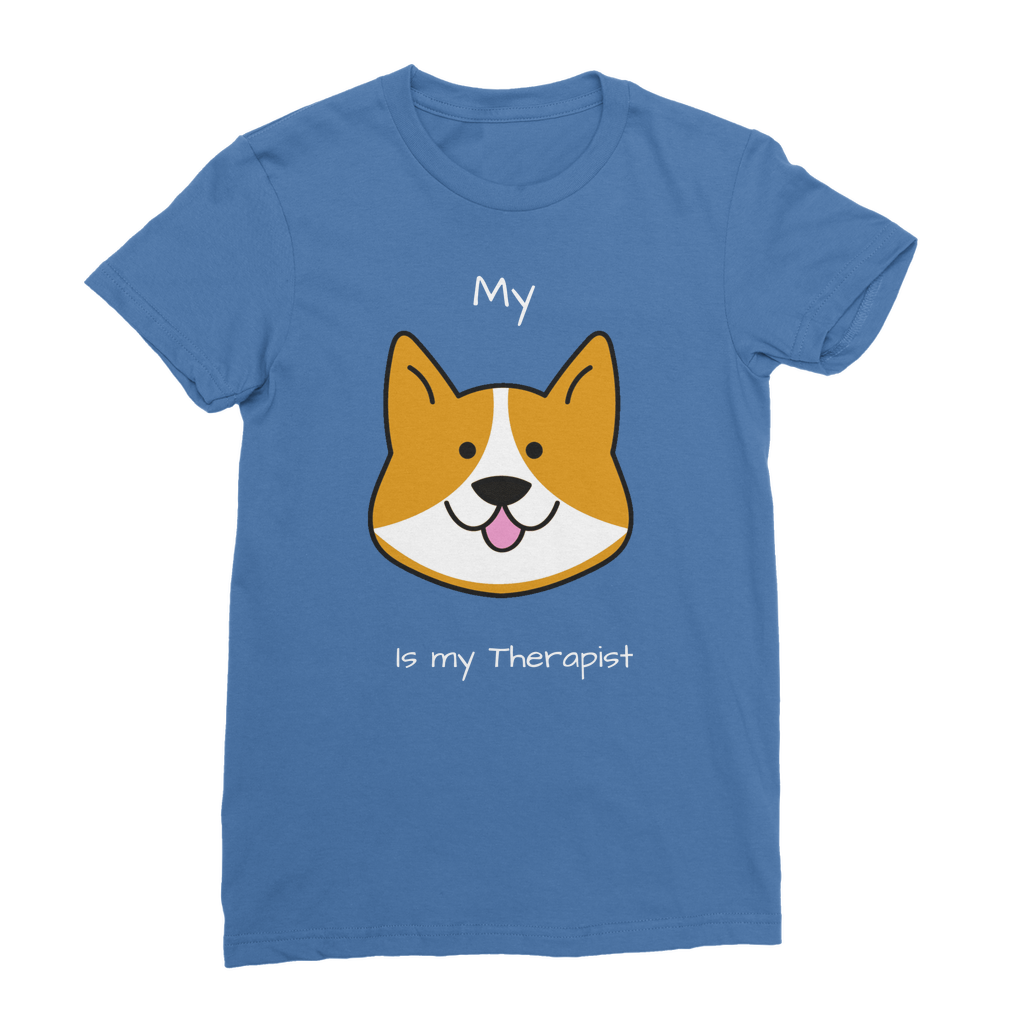 My Dog is My Therapist (White) Classic Women's T-Shirt