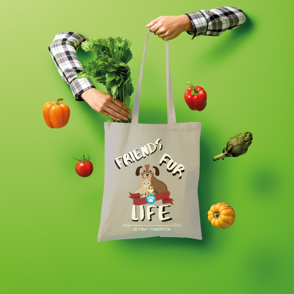 (White Lettering) Friends Fur Life Shopper Tote Bag