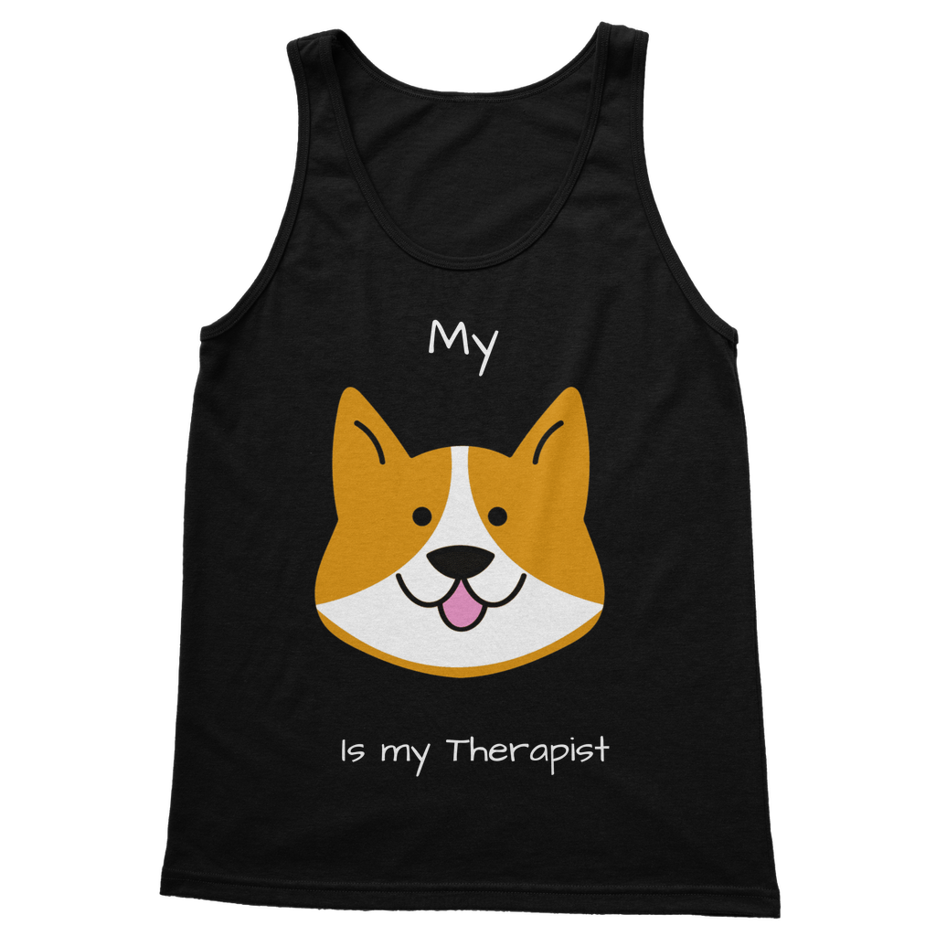 My Dog is My Therapist (White) Classic Women's Tank Top