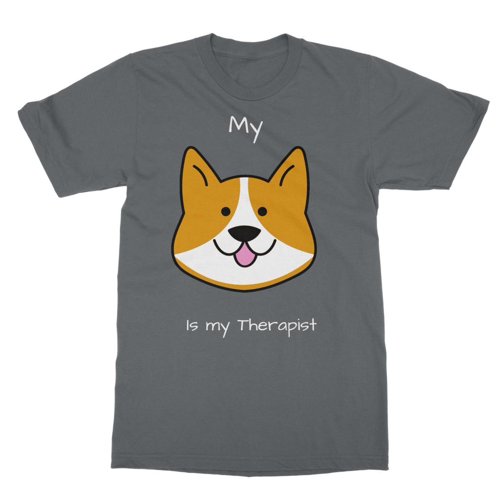My Dog is My Therapist (White) Classic Adult T-Shirt