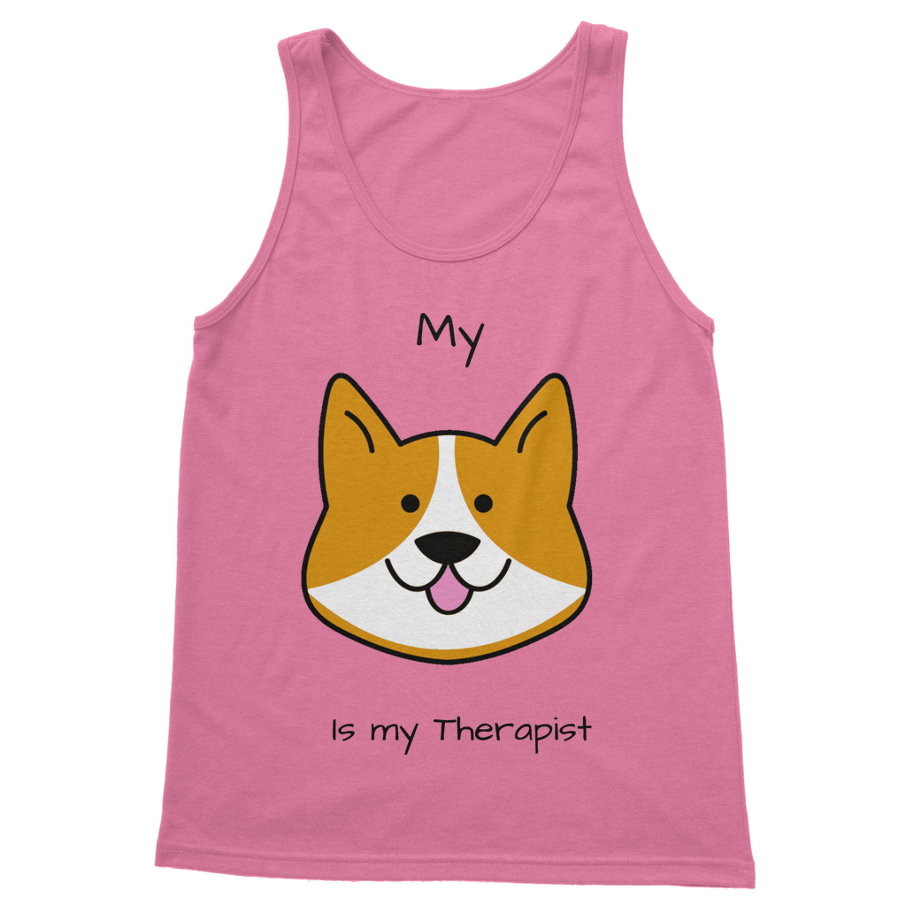 (Black) My Dog is my Therapist Classic Women's Tank Top