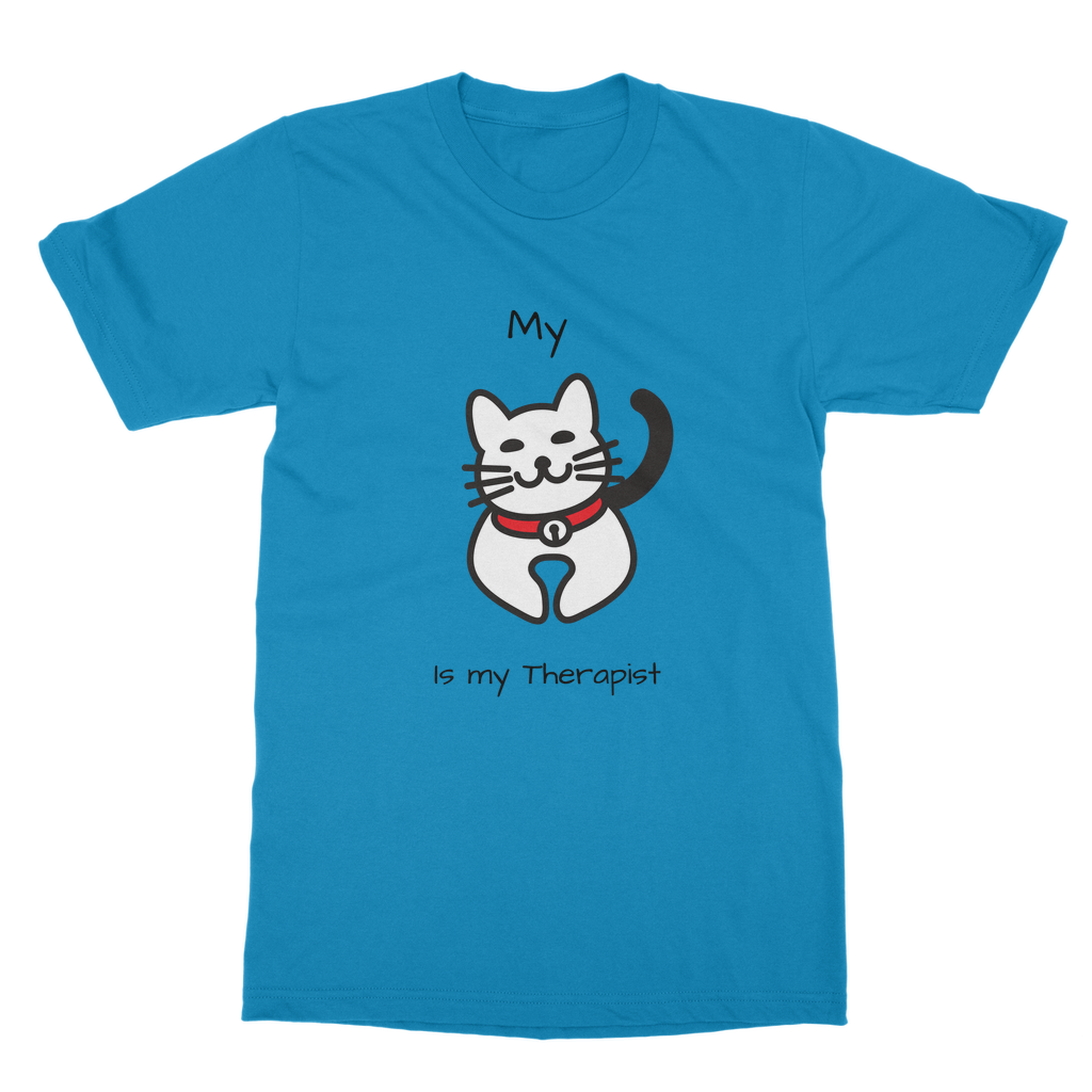 (Black) My Cat is My Therapist Classic Adult T-Shirt