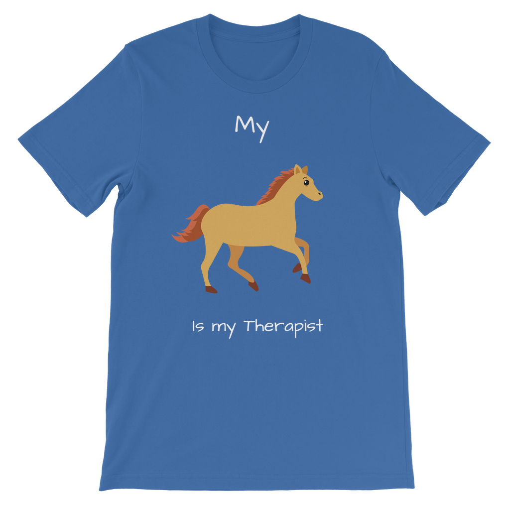 My Horse is My Therapist (White) Classic Kids T-Shirt