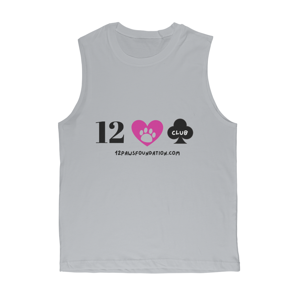 (Black Lettering) 12 Paws Club Classic Adult Muscle Top