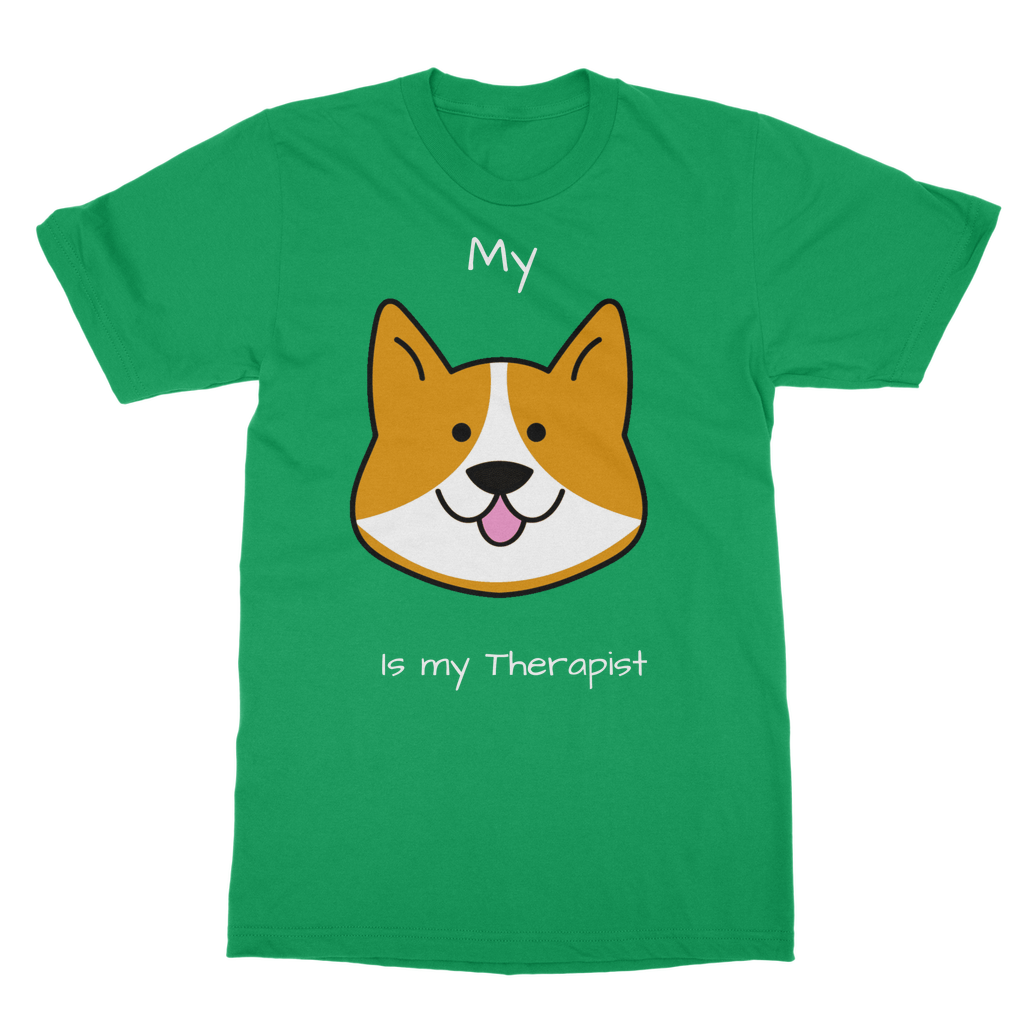 My Dog is My Therapist (White) Classic Adult T-Shirt