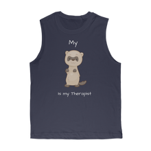 Load image into Gallery viewer, My Ferret is My Therapist (White) Classic Adult Muscle Top