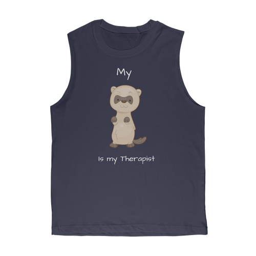 My Ferret is My Therapist (White) Classic Adult Muscle Top
