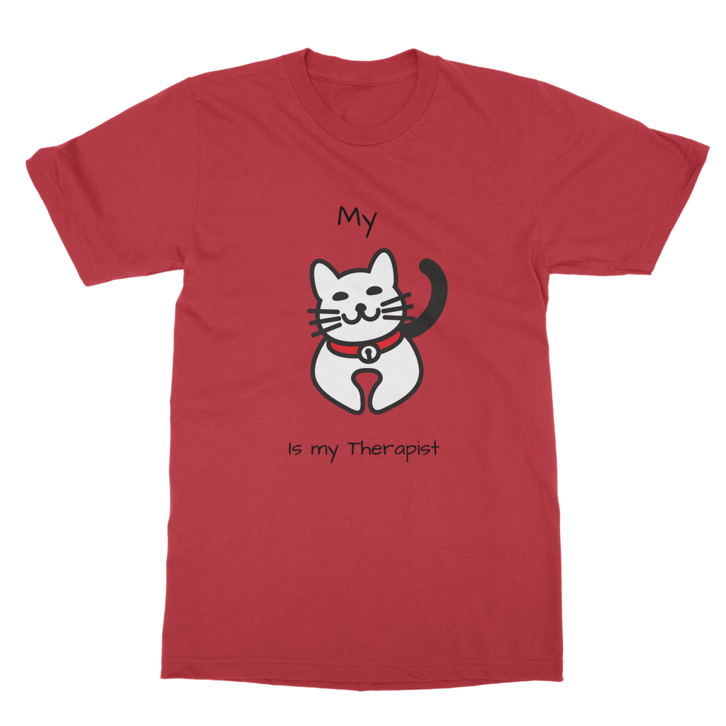(Black) My Cat is My Therapist Classic Adult T-Shirt