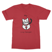 Load image into Gallery viewer, (Black) My Cat is My Therapist Classic Adult T-Shirt