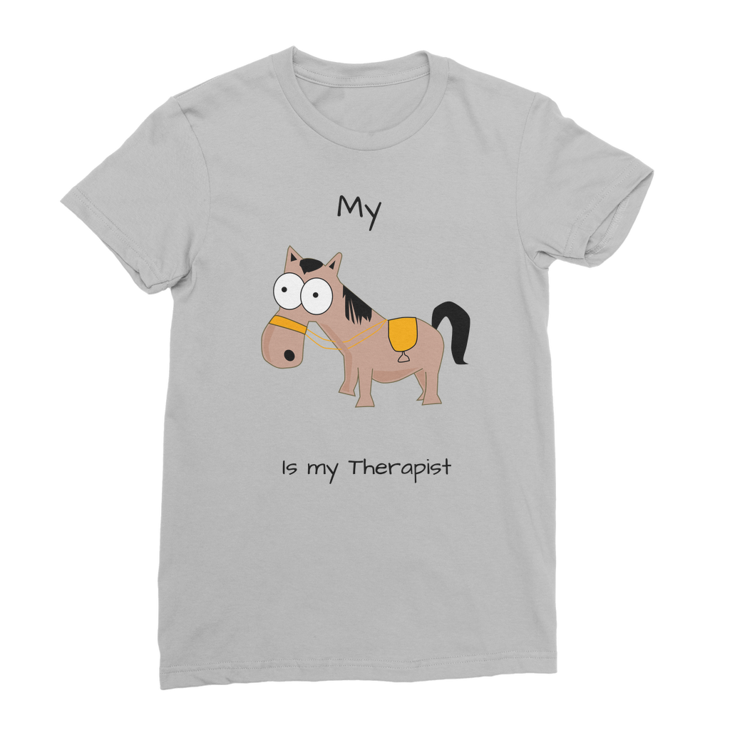 My Crazy Horse is My Therapist (Black) Classic Women's T-Shirt
