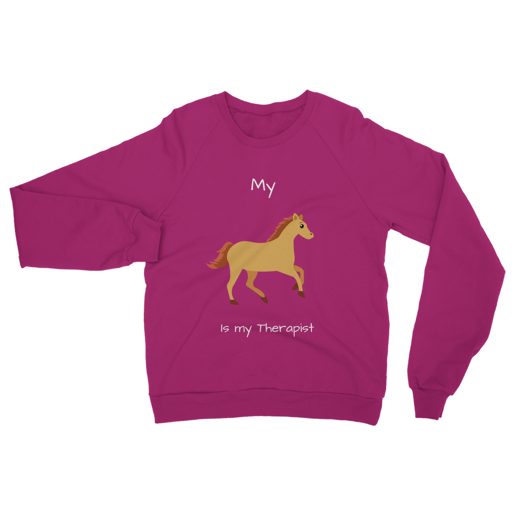 My Horse is My Therapist (White) Classic Adult Sweatshirt