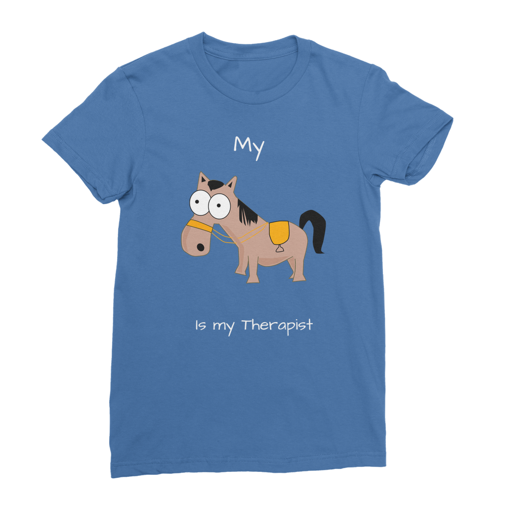 My Crazy Horse is my Therapist (White) Classic Women's T-Shirt