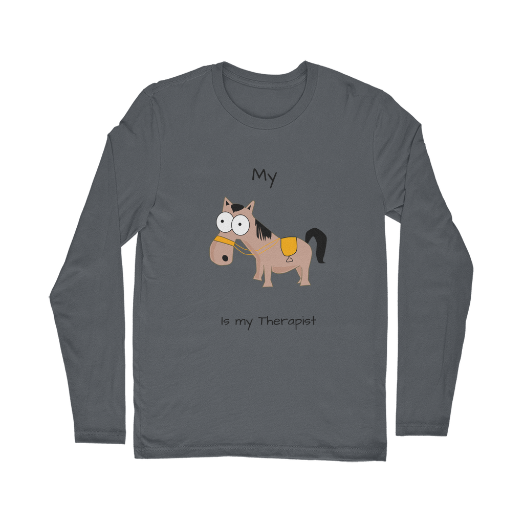 My Crazy Horse is My Therapist (Black) Classic Long Sleeve T-Shirt