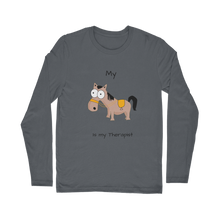 Load image into Gallery viewer, My Crazy Horse is My Therapist (Black) Classic Long Sleeve T-Shirt