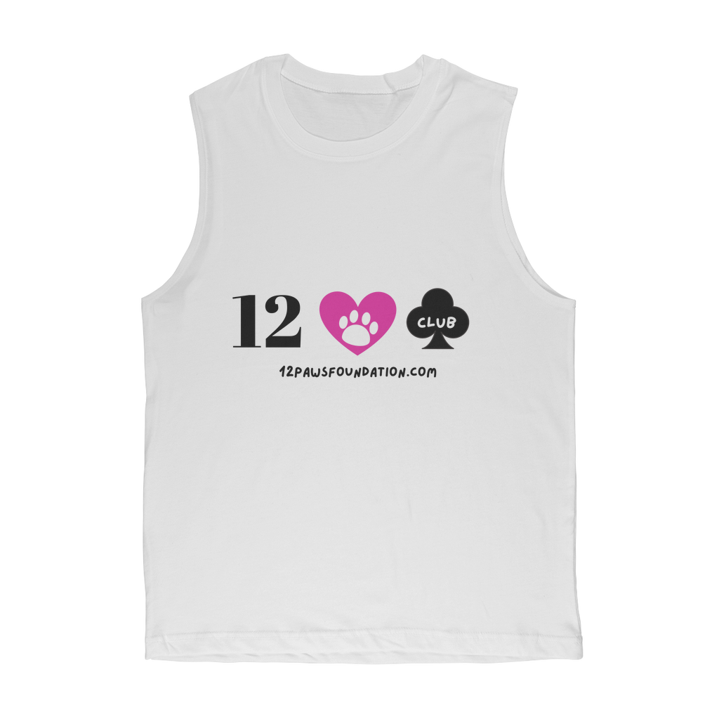 (Black Lettering) 12 Paws Club Classic Adult Muscle Top