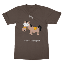 Load image into Gallery viewer, My Crazy Horse is my Therapist (White) Classic Adult T-Shirt