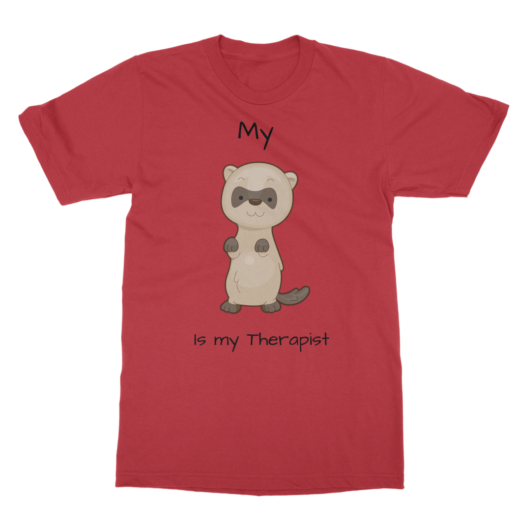 My Ferret is My Therapist (Black) Classic Adult T-Shirt