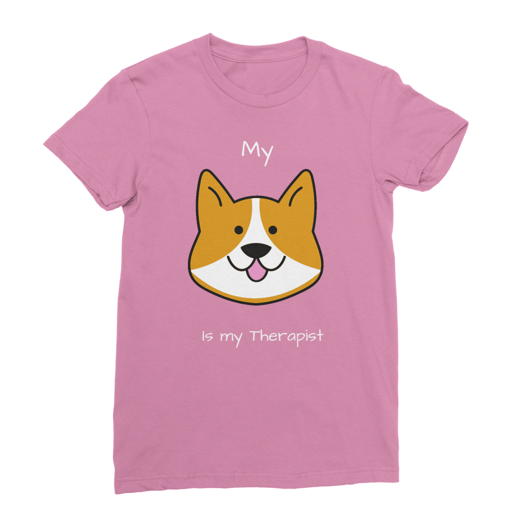 My Dog is My Therapist (White) Classic Women's T-Shirt