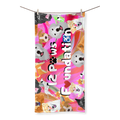 (Pink) 12 Paws Pattern Mask Sublimation All Over Towel