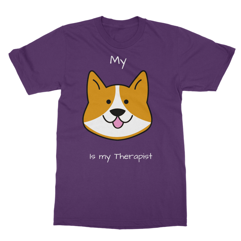 My Dog is My Therapist (White) Classic Adult T-Shirt