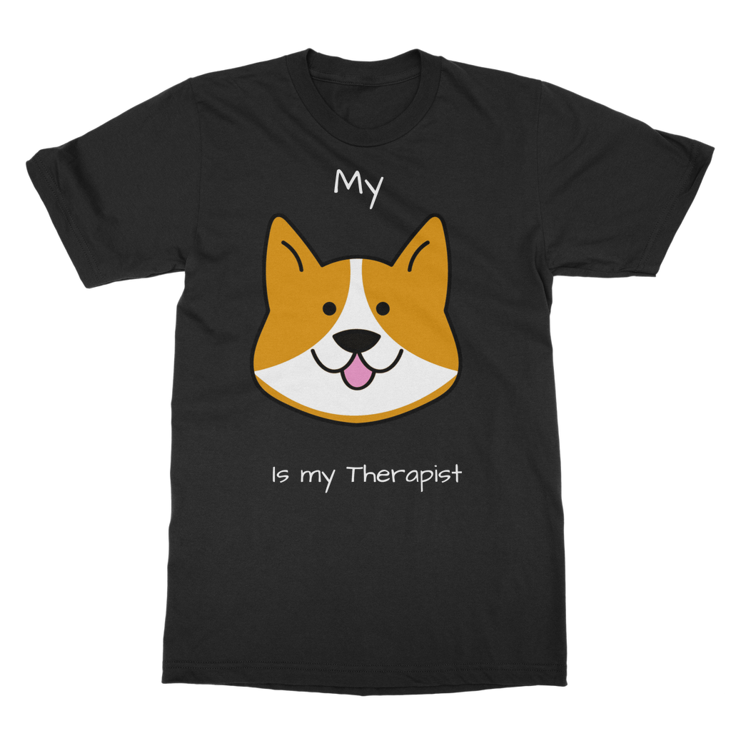 My Dog is My Therapist (White) Classic Adult T-Shirt