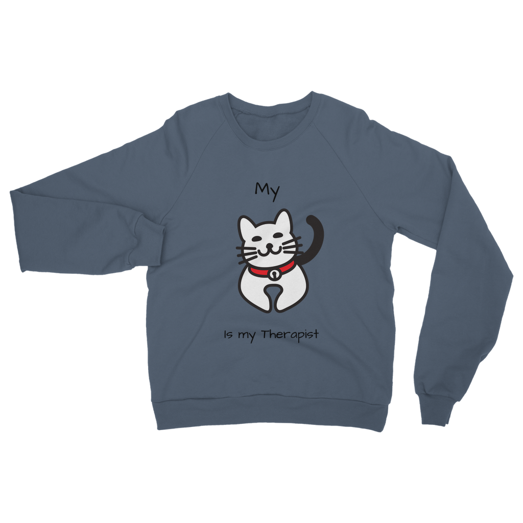 (Black) My Cat is My Therapist Classic Adult Sweatshirt