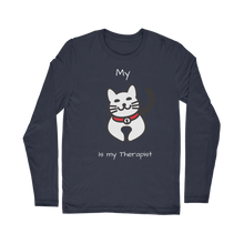 Load image into Gallery viewer, My Cat is My Therapist (White) Classic Long Sleeve T-Shirt
