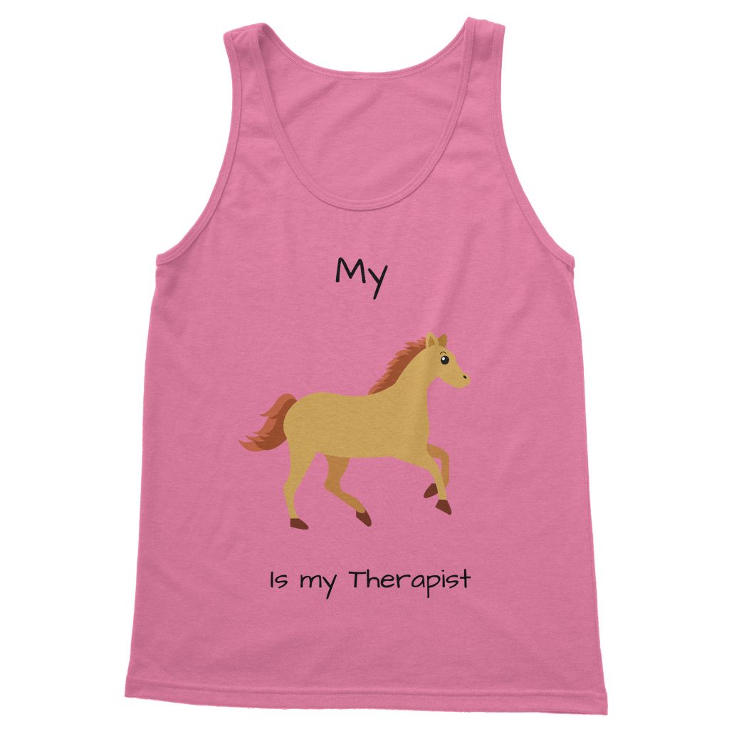 My Horse is My Therapist (Black) Classic Women's Tank Top