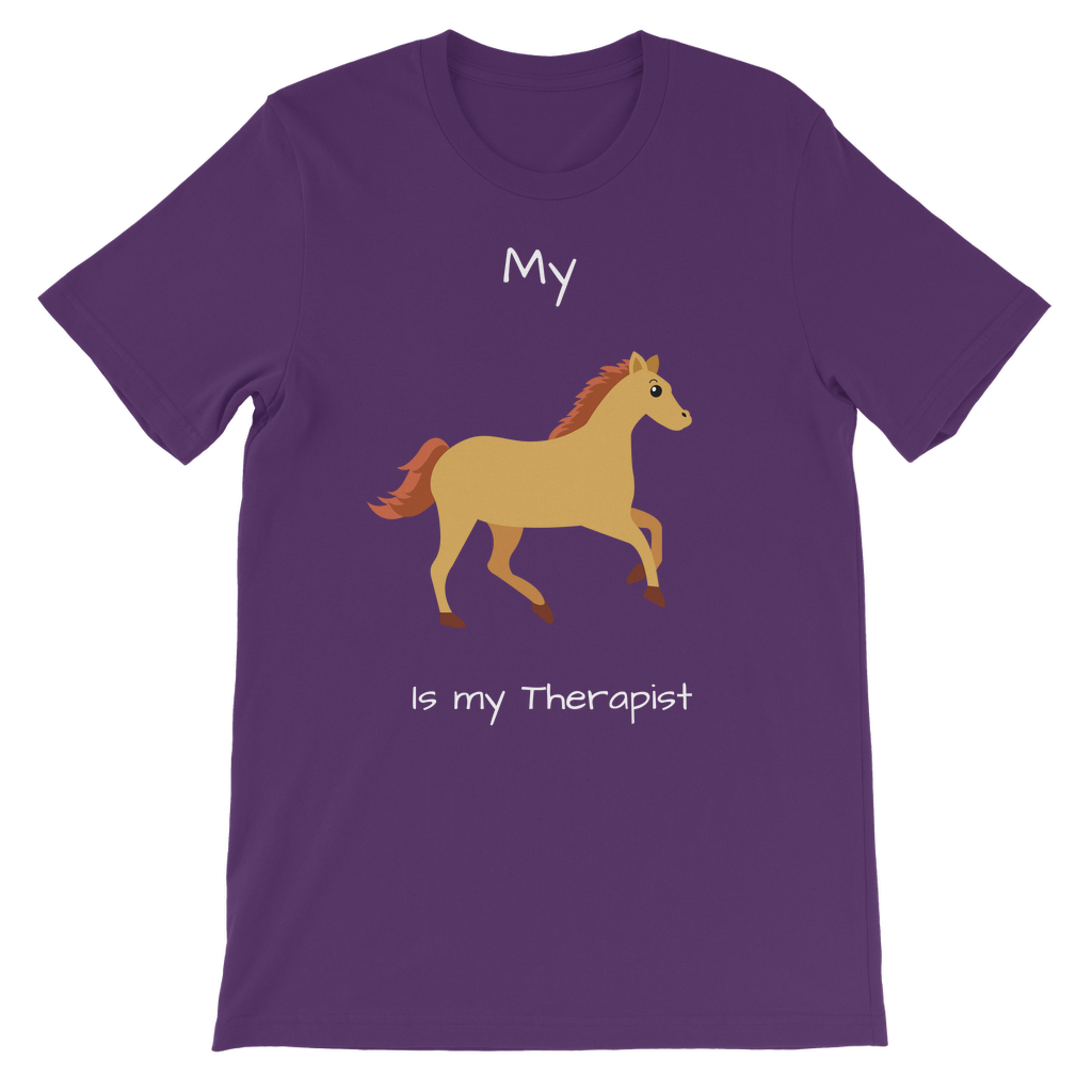 My Horse is My Therapist (White) Classic Kids T-Shirt