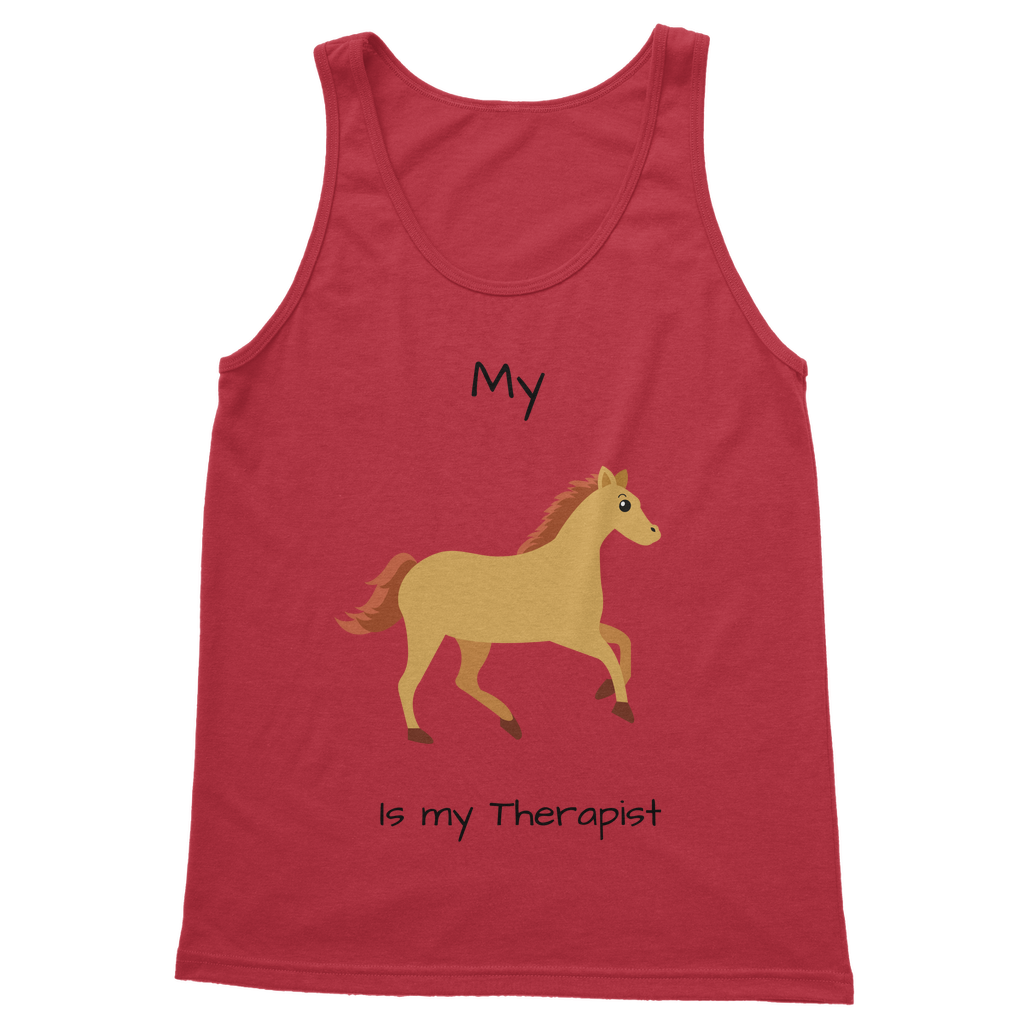 My Horse is My Therapist (Black) Classic Women's Tank Top