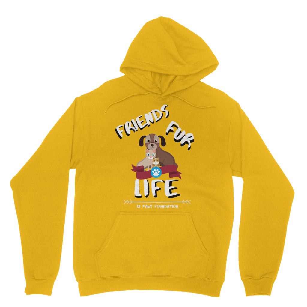 (White Lettering) Friends Fur Life Classic Adult Hoodie