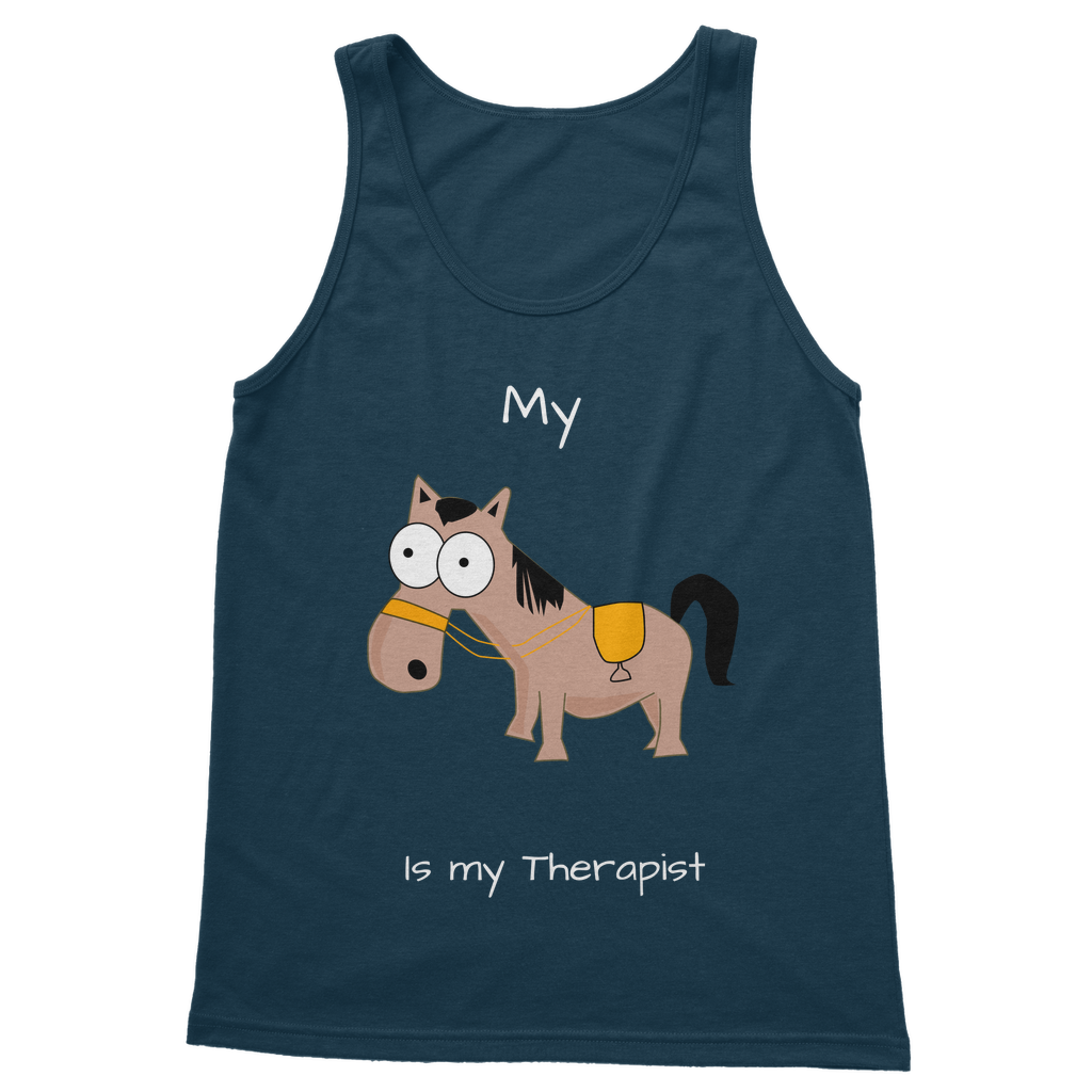 My Crazy Horse is my Therapist (White) Classic Women's Tank Top