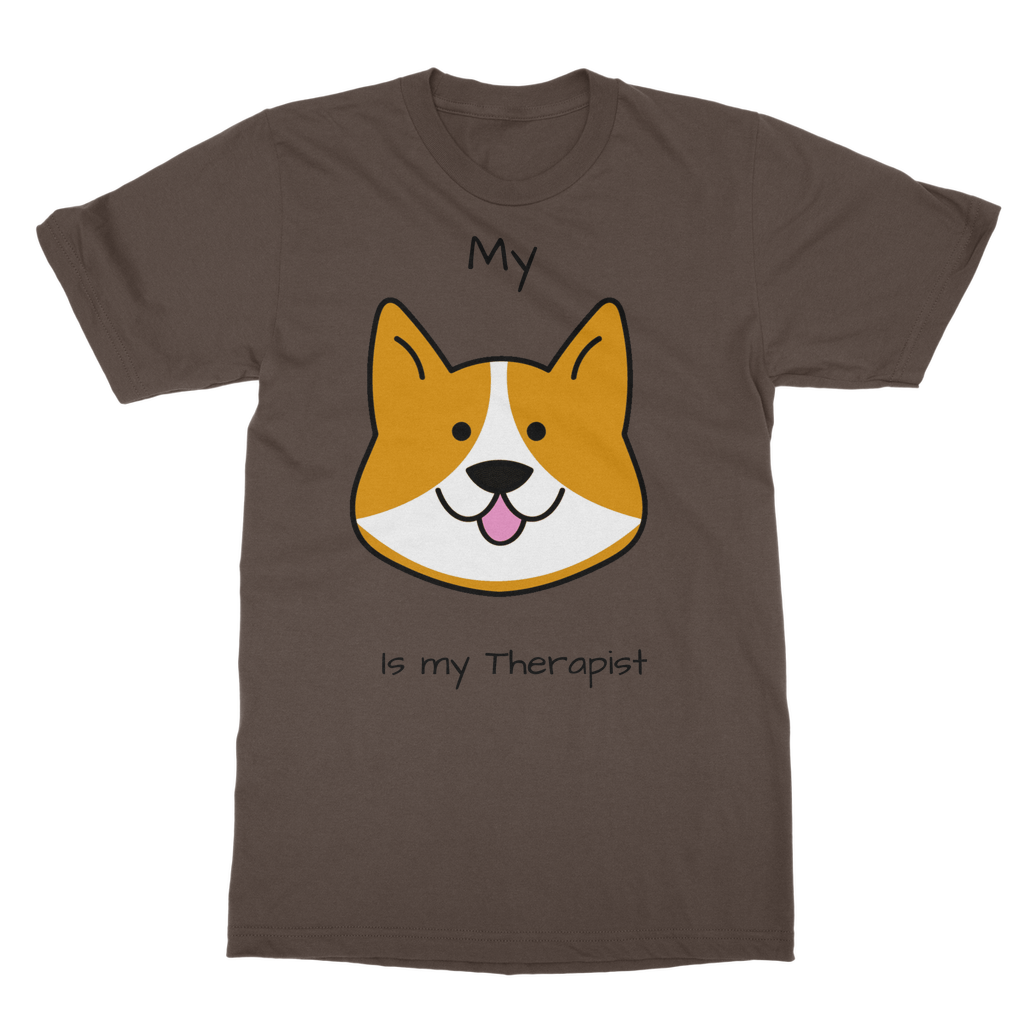 (Black) My Dog is my Therapist Classic Adult T-Shirt