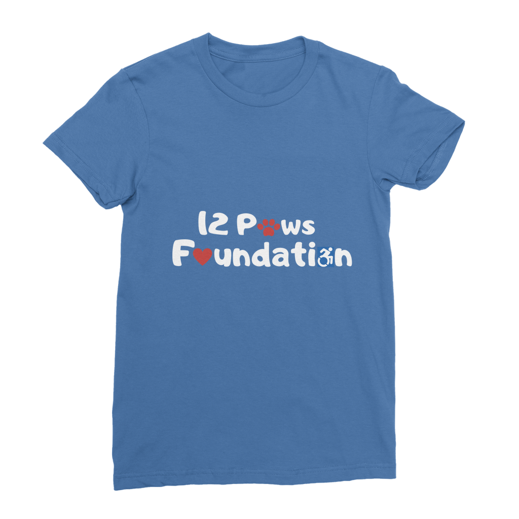 (White Lettering) 12 Paws Foundation Classic Women's T-Shirt