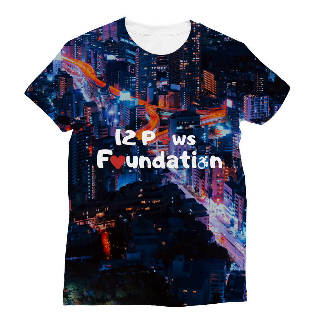 12 Paws Night Lights Pattern Classic Sublimation Women's T-Shirt