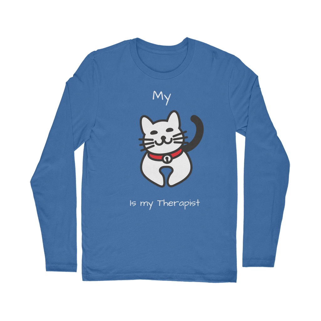 My Cat is My Therapist (White) Classic Long Sleeve T-Shirt