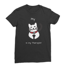 Load image into Gallery viewer, My Cat is My Therapist (White) Classic Women&#39;s T-Shirt