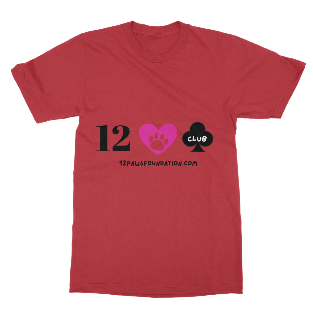 (Black Lettering) 12 Paws Club Classic Adult T-Shirt
