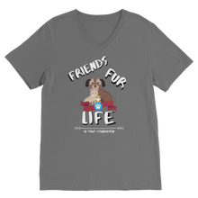Load image into Gallery viewer, (White Lettering) Friends Fur Life Classic V-Neck T-Shirt