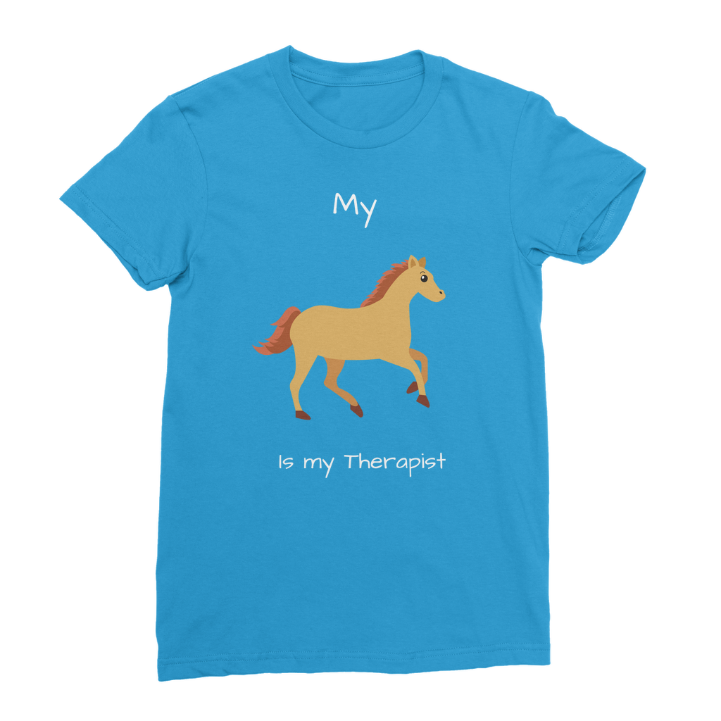 My Horse is My Therapist (White) Classic Women's T-Shirt